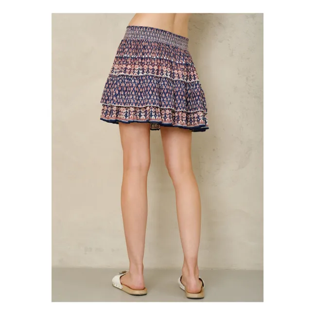 Mari Printed Skirt | Dark Blue