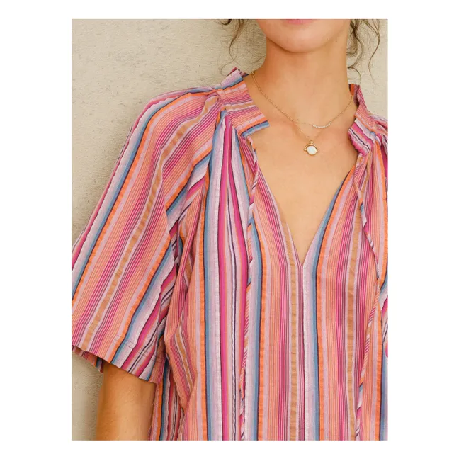 Blusa Palmer Rayas | Rosa