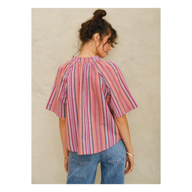 Blusa Palmer Rayas | Rosa