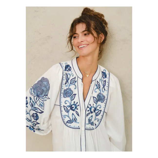 Vestido bordado Lucia | Crudo