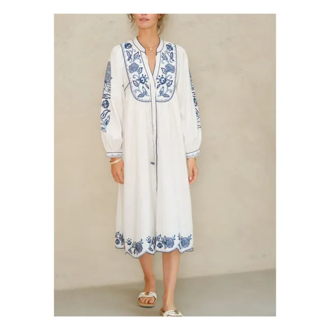Vestido bordado Lucia | Crudo