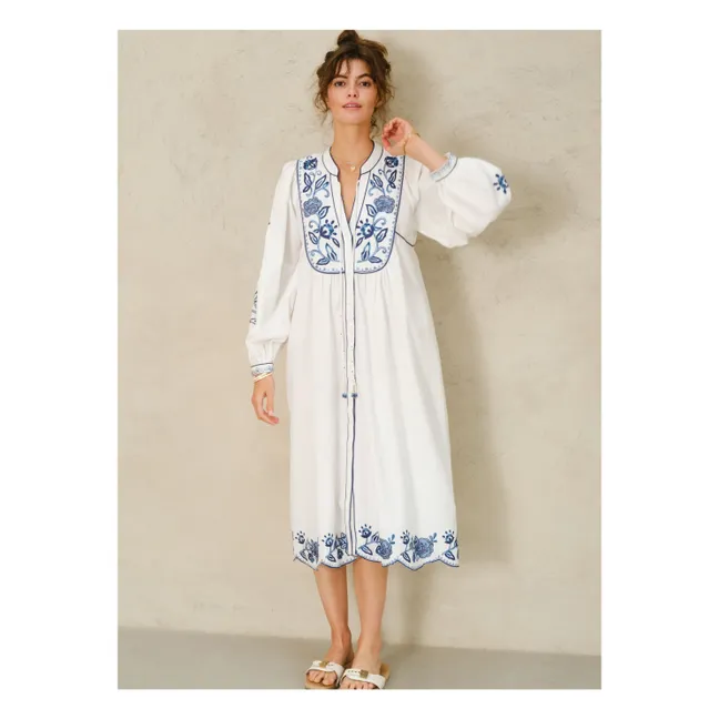 Vestido bordado Lucia | Crudo