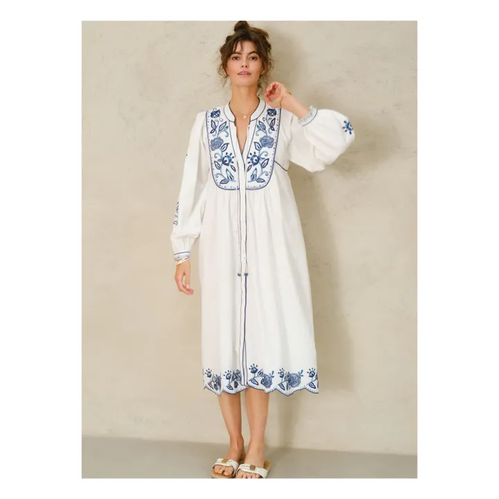 Robe Lucia Brodée | Ecru- Image produit n°1