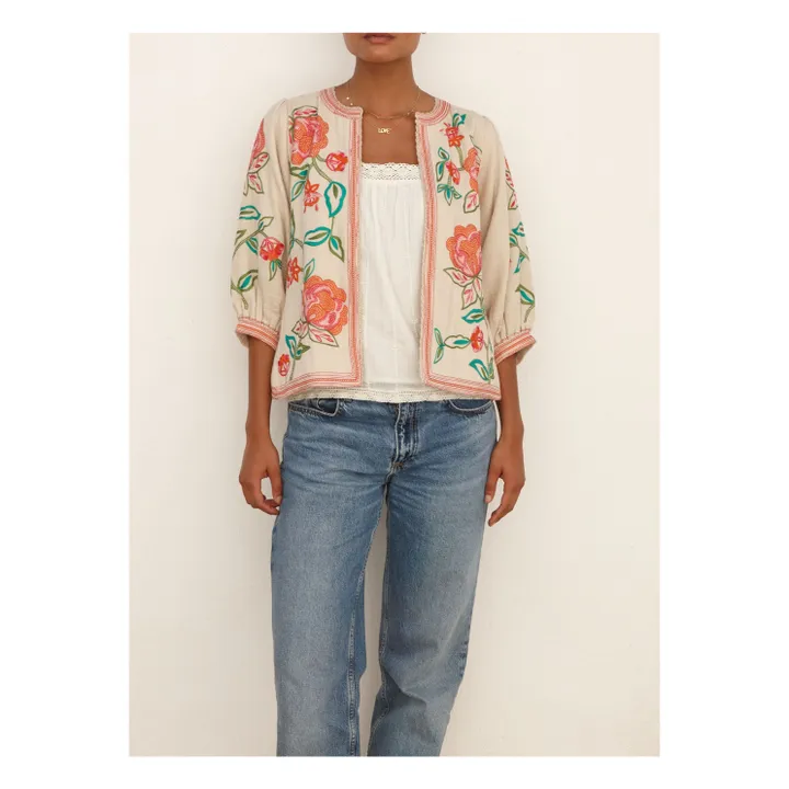 Veste Lucia Brodée | Corail- Image produit n°1