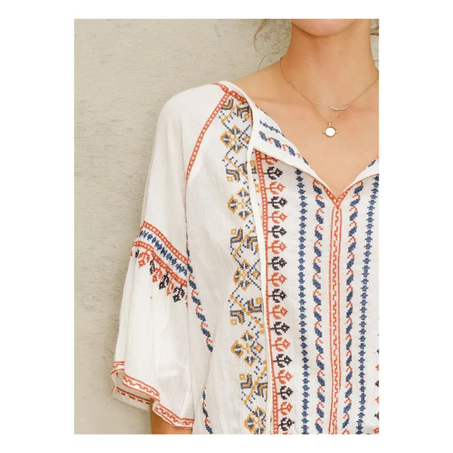 Blusa bordada Lena | Crudo