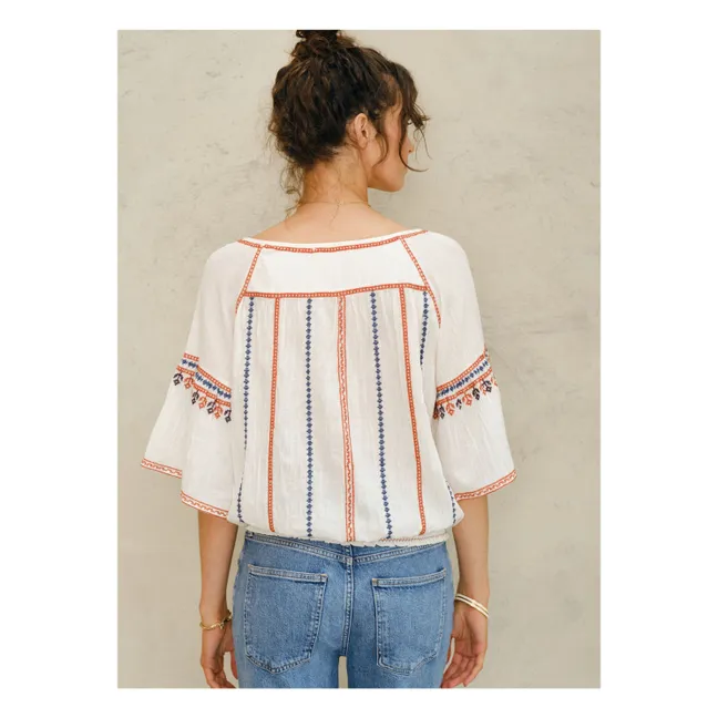 Blusa bordada Lena | Crudo