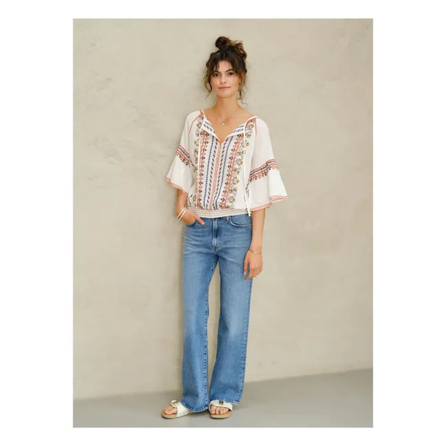 Blusa bordada Lena | Crudo