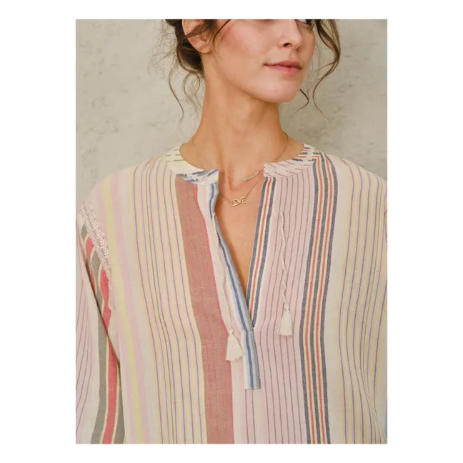 Kleid Elba gestreift | Rosa