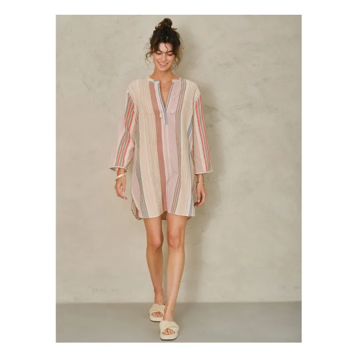 Robe Elba Rayures | Rose- Image produit n°1