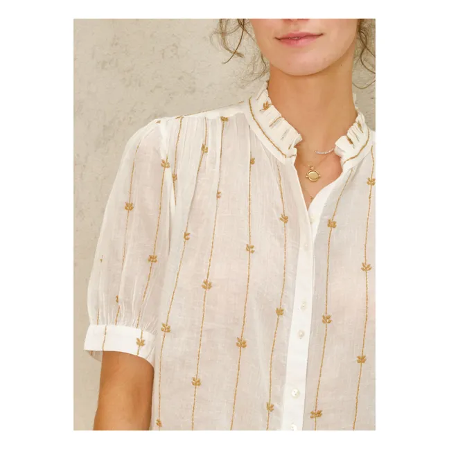 Blusa bordada Dacy | Crudo
