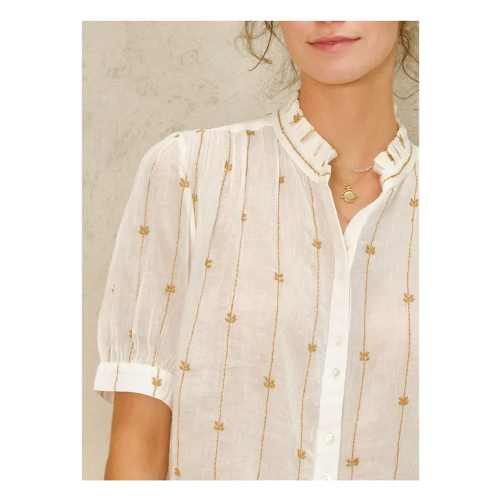 Blouse Dacy Brodée | Ecru- Image produit n°3