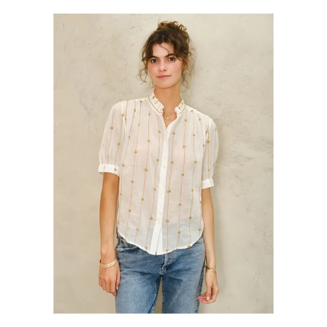 Blusa bordada Dacy | Crudo