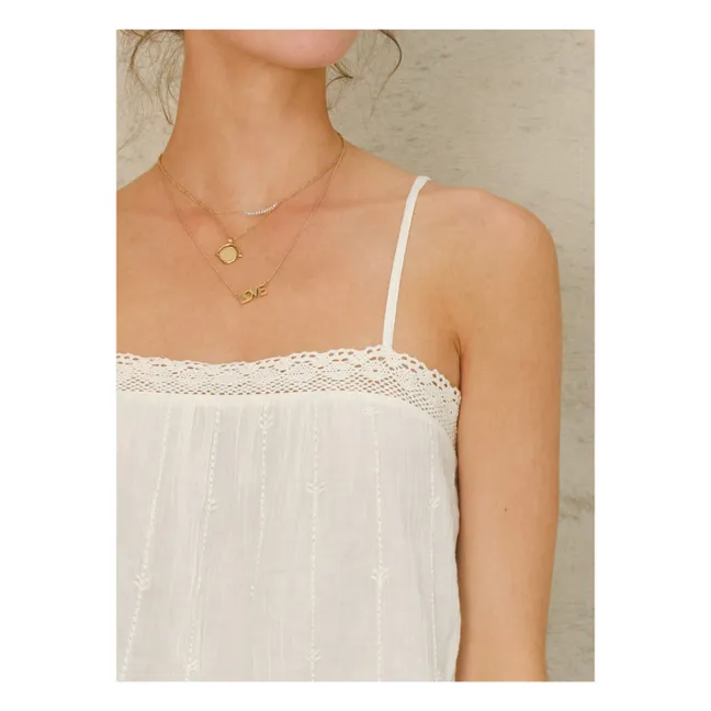 Top bordado Dacy | Crudo