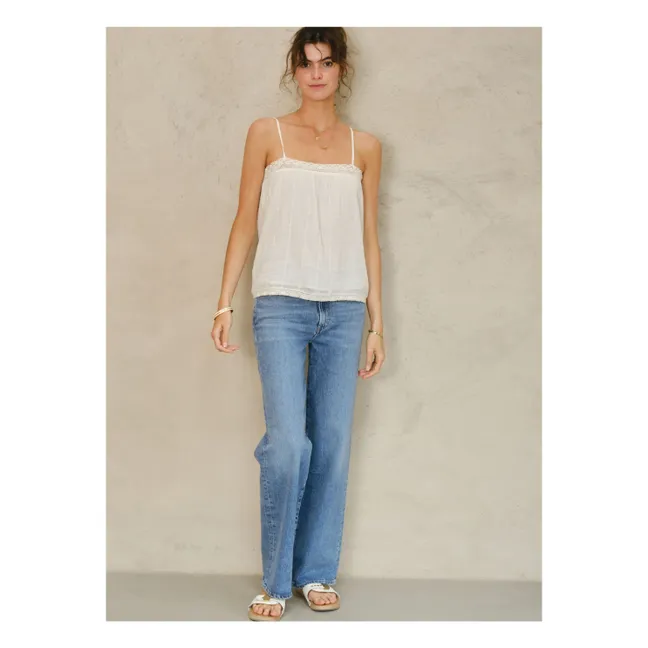 Top bordado Dacy | Crudo
