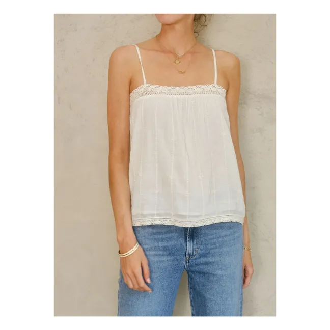Top bordado Dacy | Crudo