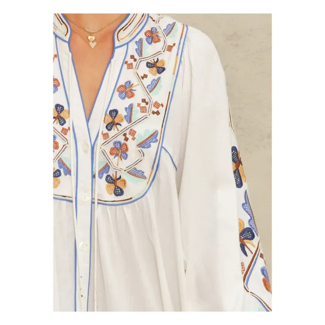 Vestido bordado Arielle | Blanco