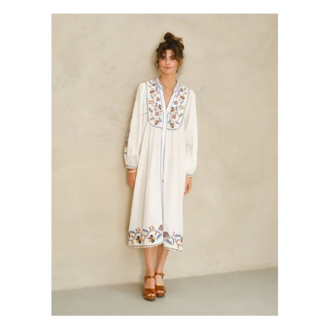 Arielle Embroidered Dress | White