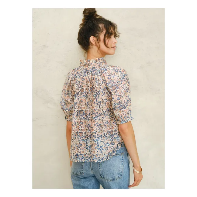 Cass Printed Blouse | Blue