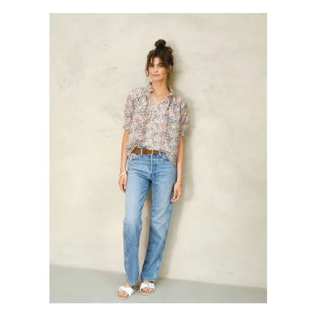 Cass Printed Blouse | Blue