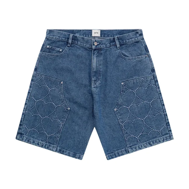 Serena Embroidery shorts | Denim bleached