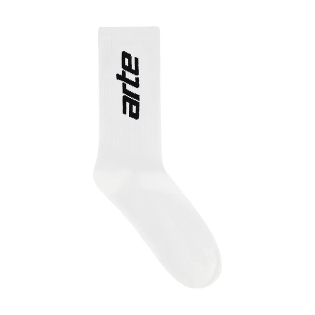 Arte Vertical Logo Socks | White
