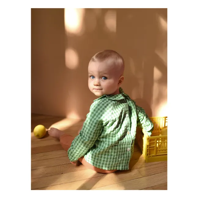 Bluse Octave Vichy Bio-Baumwolle | Grün