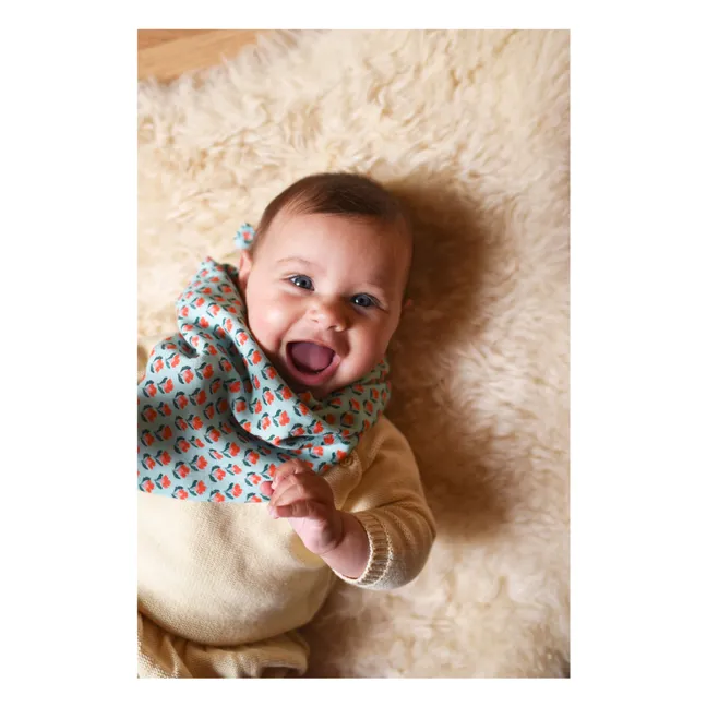 Bufanda Floral de Algodón Ecológico Gaspard | Azul Cielo