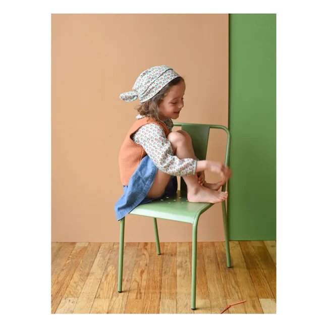 Sciarpa floreale in cotone organico Gaspard | Azzurro