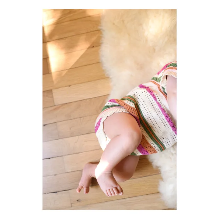 Barboteuse Bertille Crochet | Ecru- Image produit n°5