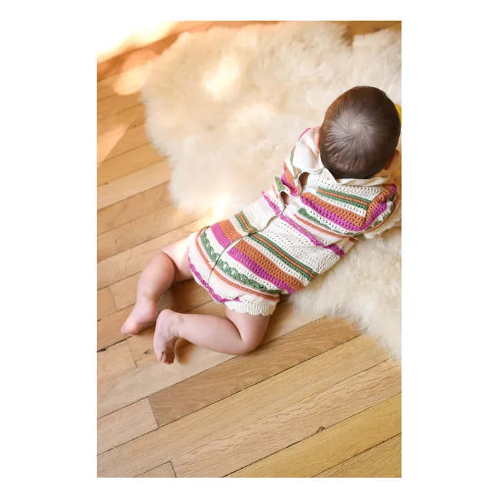 Barboteuse Bertille Crochet | Ecru- Image produit n°3