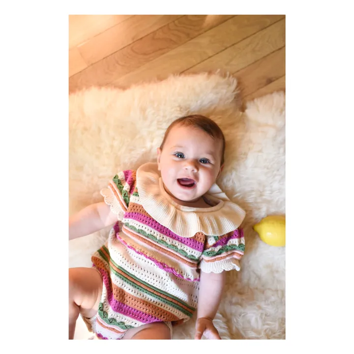 Barboteuse Bertille Crochet | Ecru- Image produit n°1