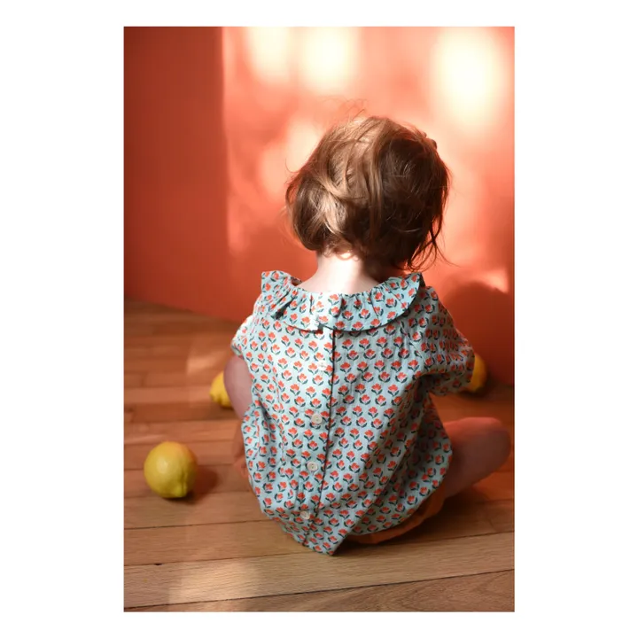 Blouse Charlotte Coton Bio | Bleu ciel- Image produit n°5