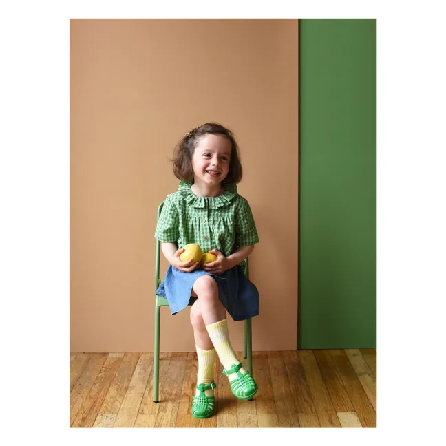 Colombine Camicetta in cotone biologico Vichy | Verde