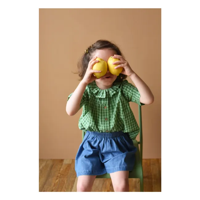 Colombine Blouse Vichy Organic Cotton | Green