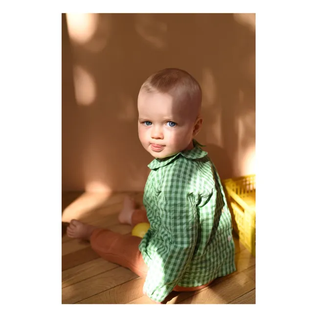 Bluse Octave Vichy Bio-Baumwolle | Grün