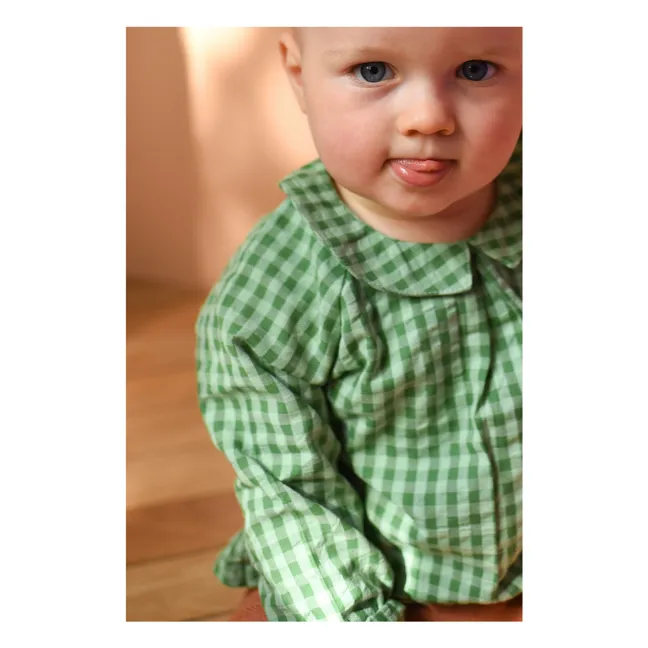 Bluse Octave Vichy Bio-Baumwolle | Grün