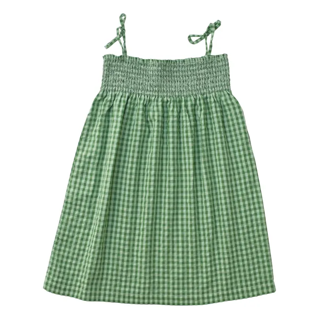 Robe Olivia Vichy Coton Bio | Vert