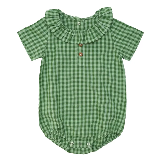 Soor Ploom - Oona Checked Linen Romper - Ecru | Smallable