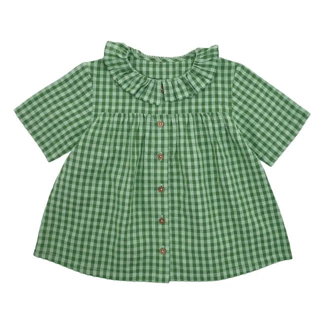Colombine Camicetta in cotone biologico Vichy | Verde