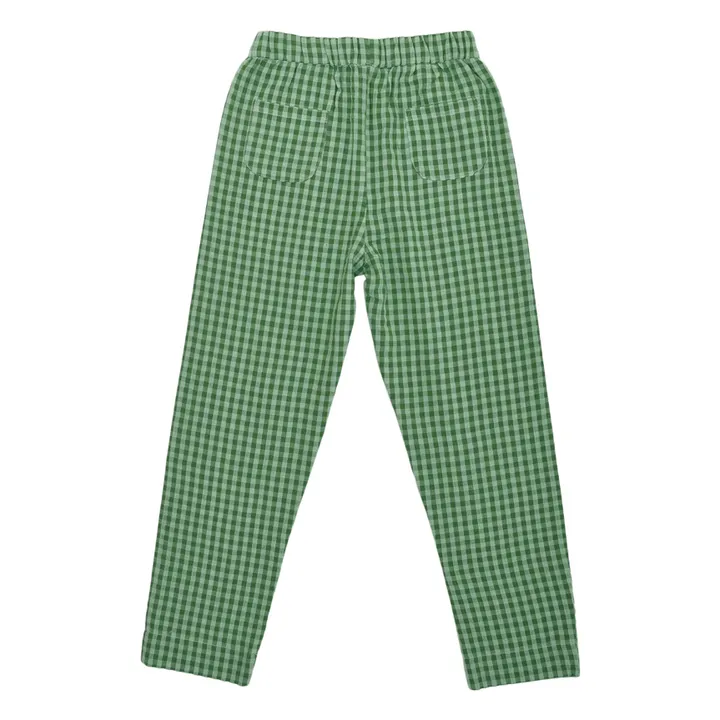 Pantalon Léon Vichy Coton Bio | Vert- Image produit n°0