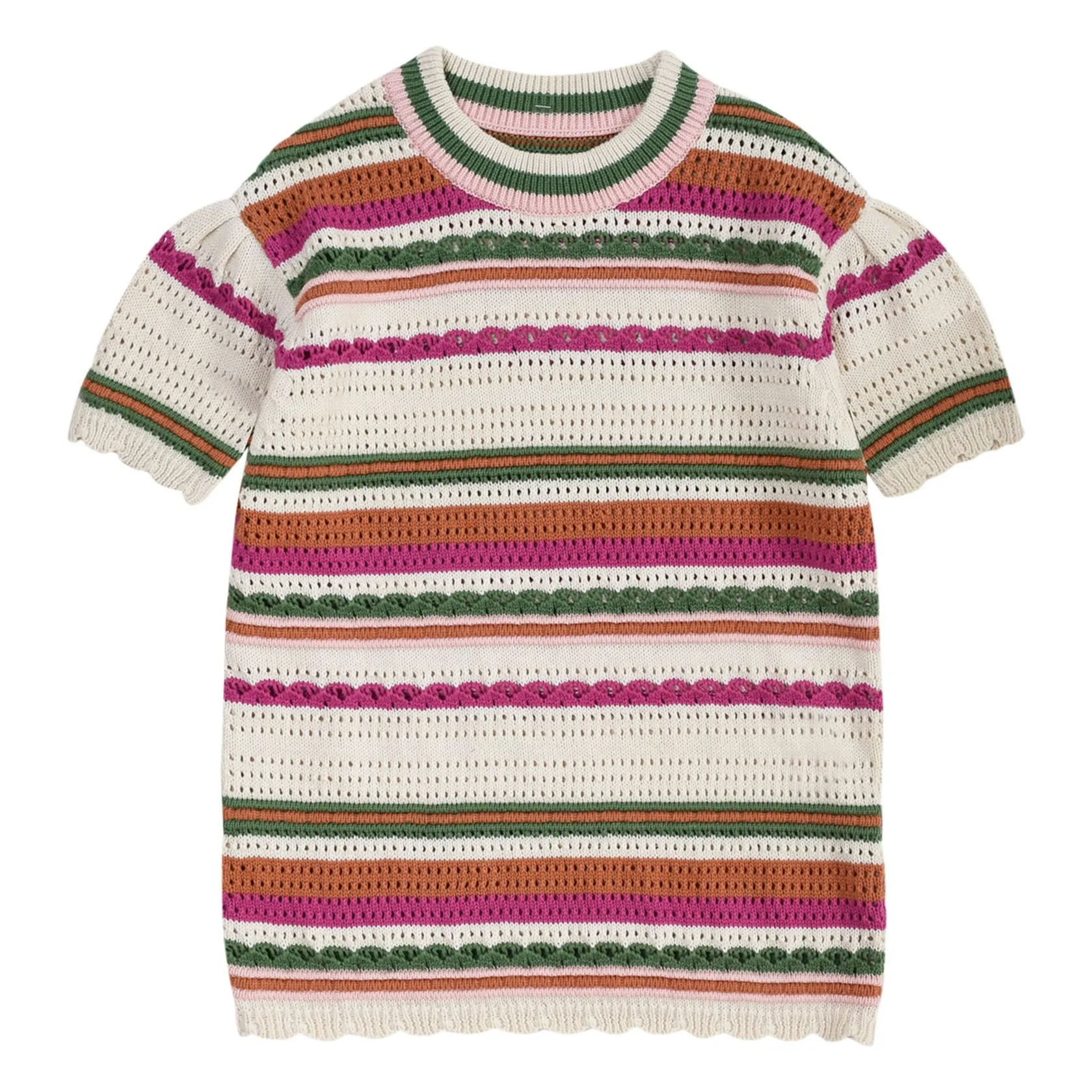 Lililotte Mauve Jade Pointelle Organic Cotton T-Shirt