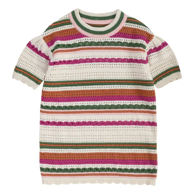 T-shirt Jade Pointelle Coton Bio | Mauve