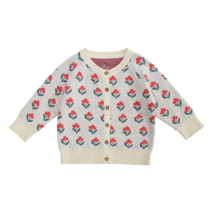 Cardigan Victoire Maille Jacquard | Ecru- Image produit n°0