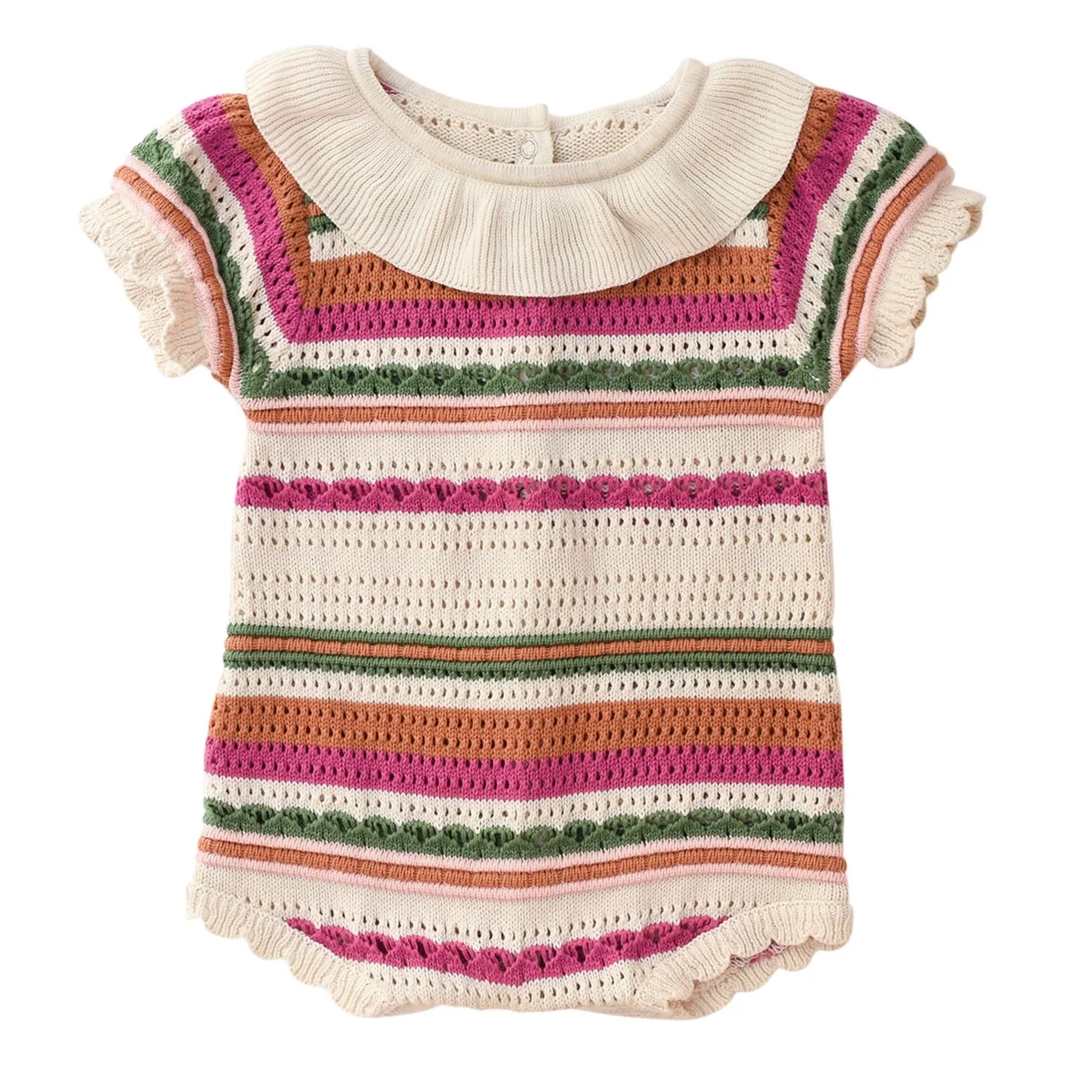 Lililotte Ecru Bertille Crochet Romper