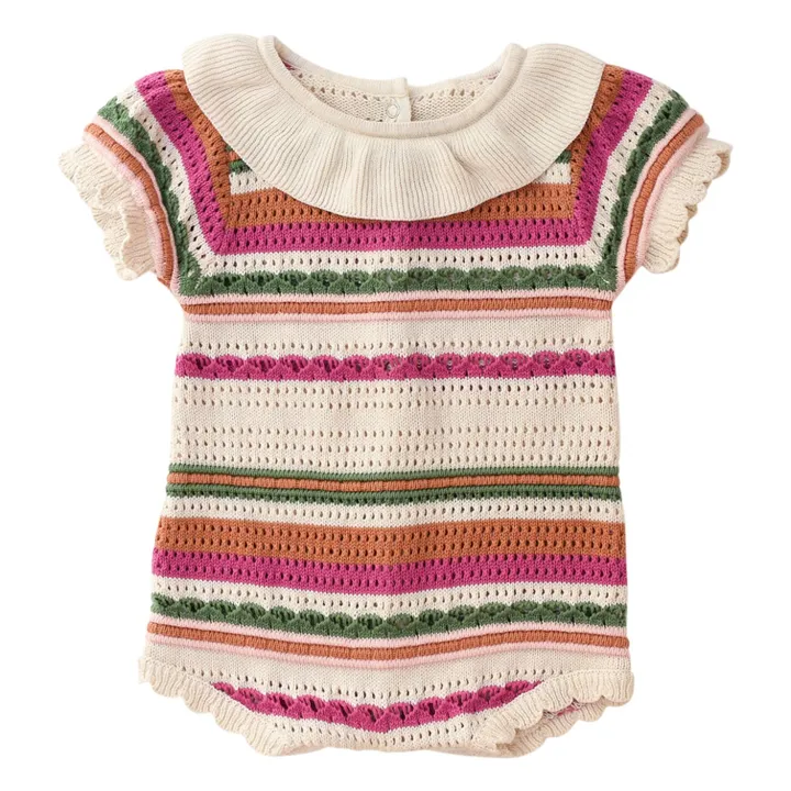 Barboteuse Bertille Crochet | Ecru- Image produit n°0