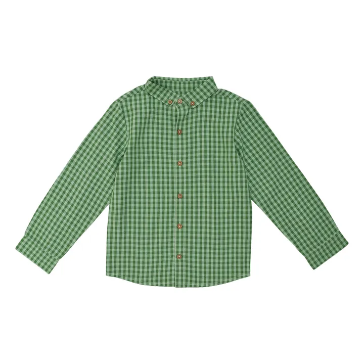 Chemise Maxime Vichy Coton Bio | Vert- Image produit n°0
