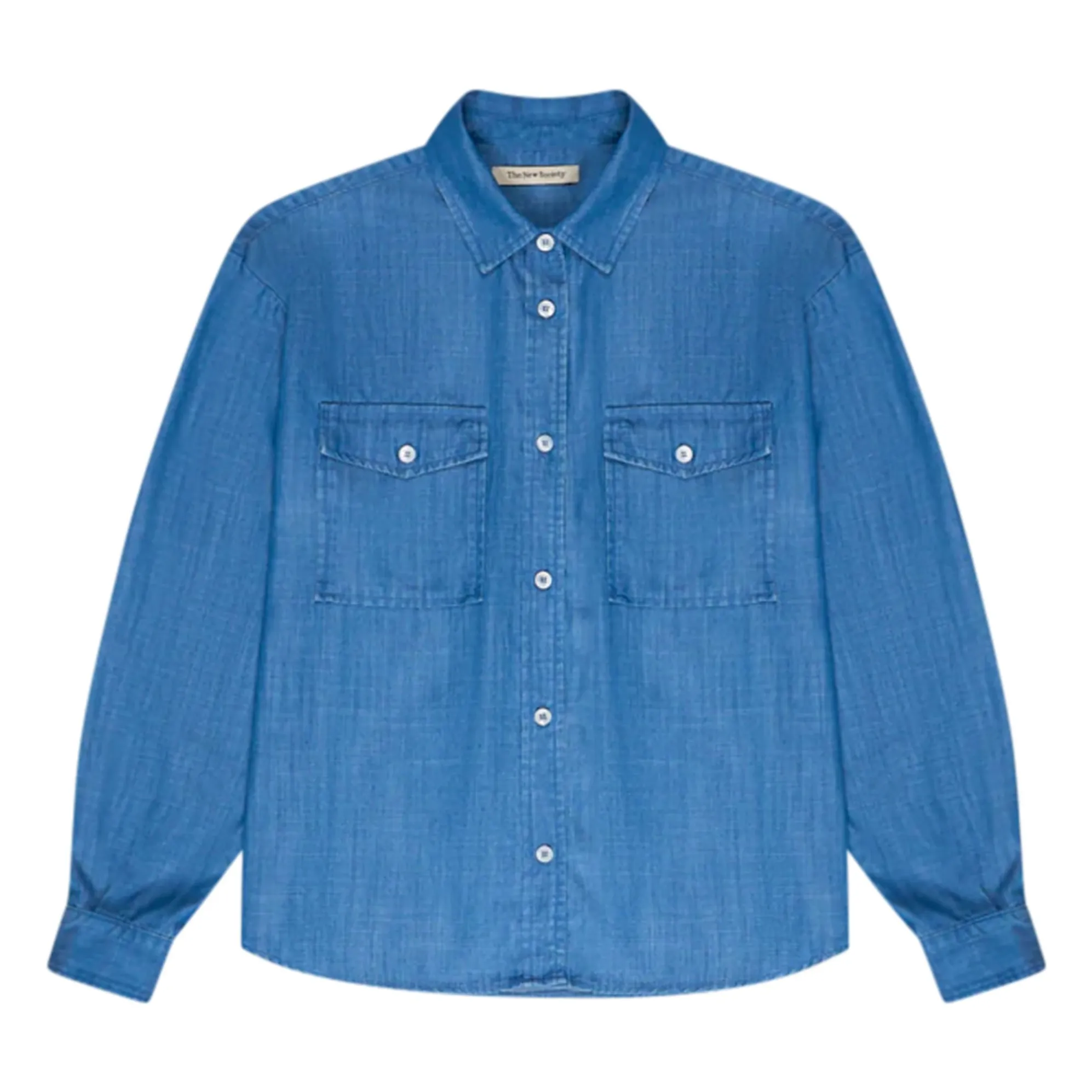 The New Society Denim Blue Ophelia Tencel Denim Shirt