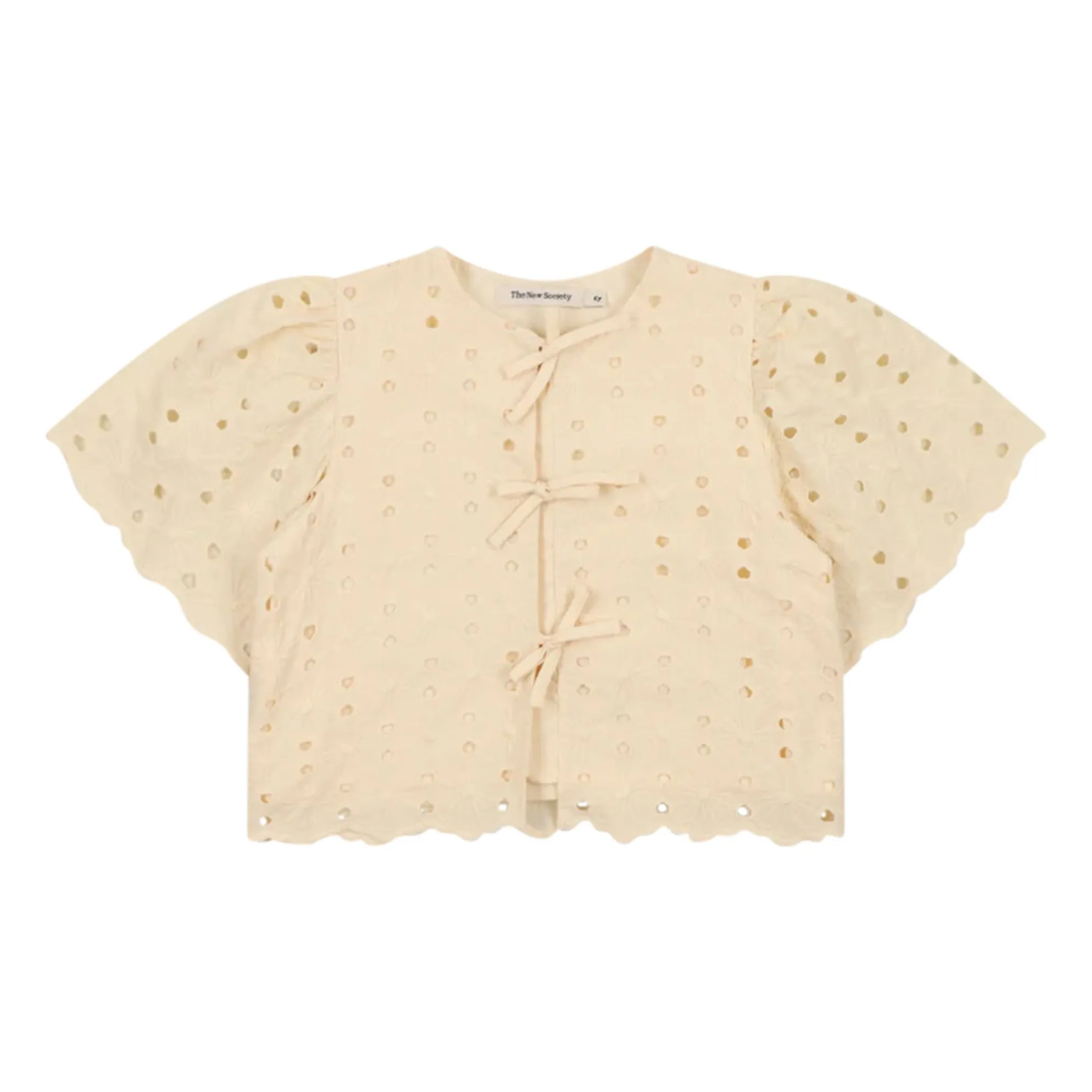 The New Society Beige Blouse Broderie Anglaise Creta