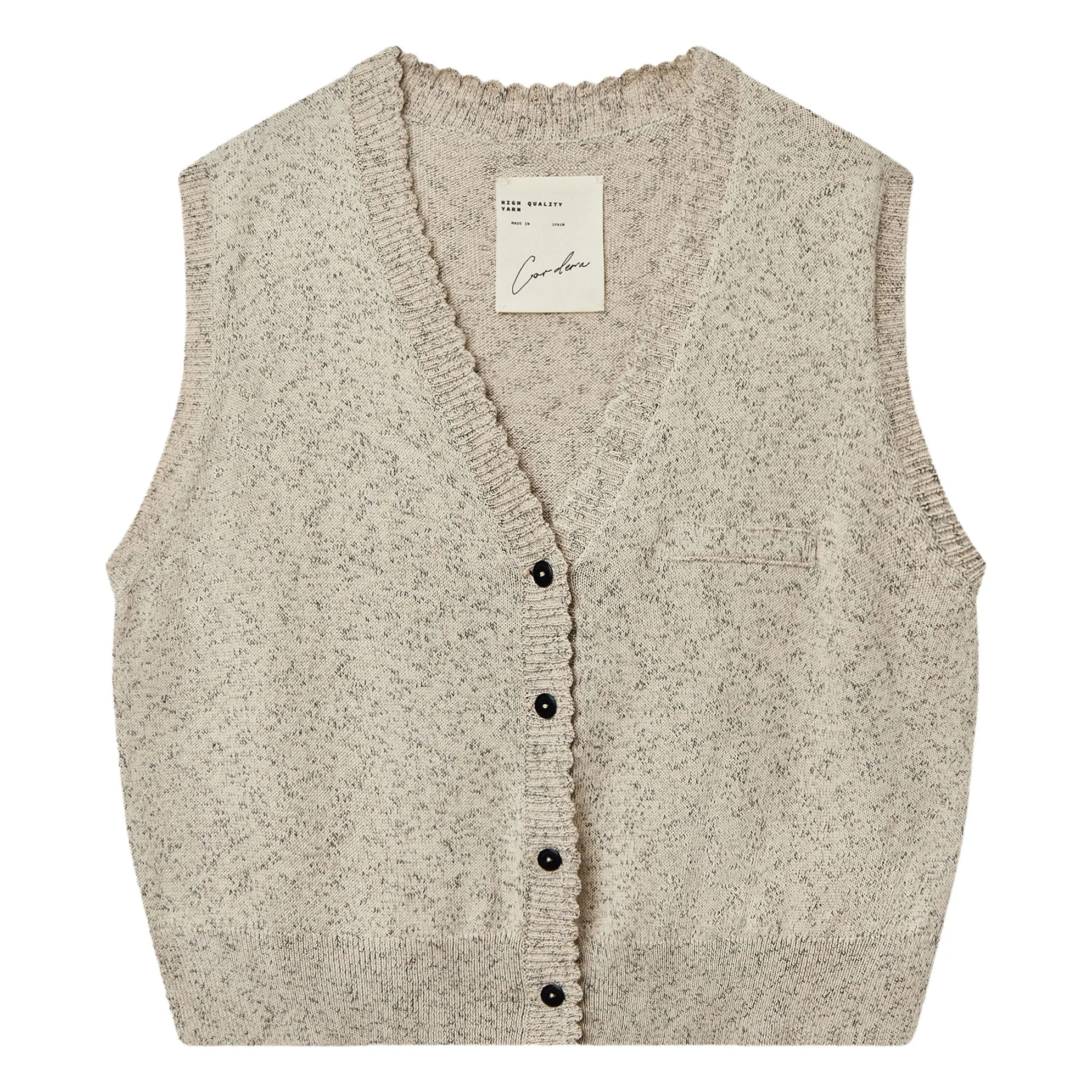 Gilet Sans Manches Chiné | Naturel- Image produit n°0