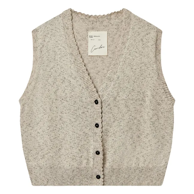 Chiné Sleeveless Vest | Natural